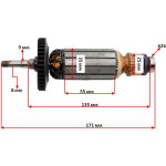 Якорь болгарка Sparky M 1400CES PLUS 35 оригинал 157320 (171*35 посадка 8мм)