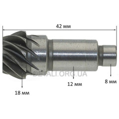 Ведущая шестерня перфоратора Tekhmann TRH-1650 (h42/d8*12 мм)