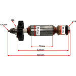 Якорь + шестерня болгарки Metabo W 720-125 оригинал 310010830