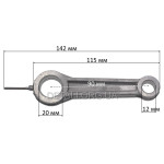 Шатун компрессора L114*138 d1 12 d2 20 Lмц - 90