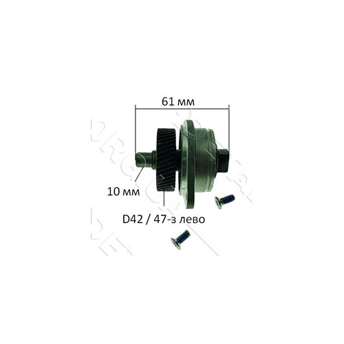 Редуктор в сборе торцовочной пилы Metabo KGS 254M оригинал 316060700 (h61 d10 dш42 / 47-з лево)