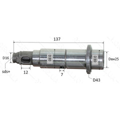 Ствол перфоратора Bosch 2-26 голый цельный L137