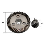 Шестерні (пара) болгарки Metabo WE 1450-125 RT 316052030 (d1 12*49 d2 7 h2 14) оригінал