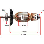 якір болгарка Bosch GWS 26-180 LVI оригінал 1604010B06( 213*54 посадка 10мм різьблення)