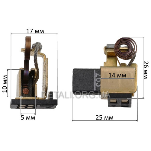 Щеткодержатель в комплекте болгарки W900 Metabo 5х10 230V (1 шт) оригинал 316046890