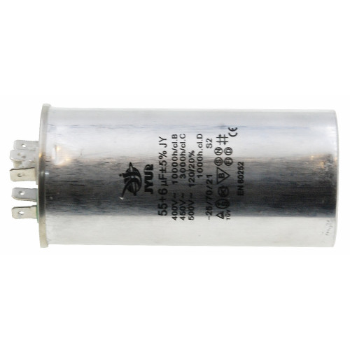 конденсатор JYUL CBB-65 55+6мкф - 450 VAC алюміній(55*117 mm)