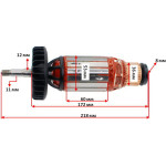 Якір болгарки Metabo W 26-230 MVT оригінал 310011350 (218*53 посадка 11мм)