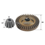 Шестерні (пара) болгарки Bosch GWS 15-150 CI 1607000V44 оригінал (d12*51 h17 / d8*19 h17)