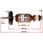 Якір болгарки Bosch GWS 8-115 Z оригінал 1604010633 (163*35 посадка 8мм)