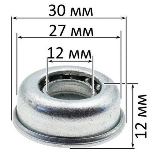 Підшипник 12*27*12 колеса газонокосарки VIKING MB 2 RC оригінал 95030039011