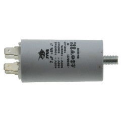 Конденсатор JYUL CBB-60M 7мкф - 450 VAC болт + клемми (35*66 мм)