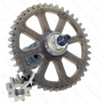 Шестерни цепной пилы Tekhmann CSE-2805 / 2605 в сборе d1 8*23 9z, d2 86 42z L вала 95