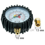 Манометр до пістолета для підкочування з гумовим покриттям 63мм, NPTF 1/4" 10.30x0.94mm