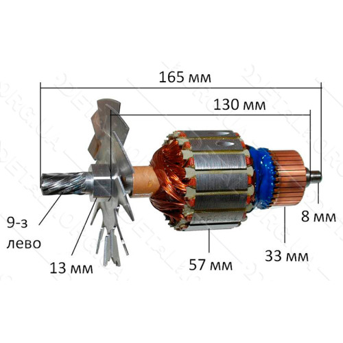 Якорь дискова пила Bosch GKS 65 (165*57 9-з влево) оригинал 1619X01696