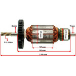 Якорь дрели Bosch PSB 13 R оригинал 2604010707 (139*35 4-з лево)