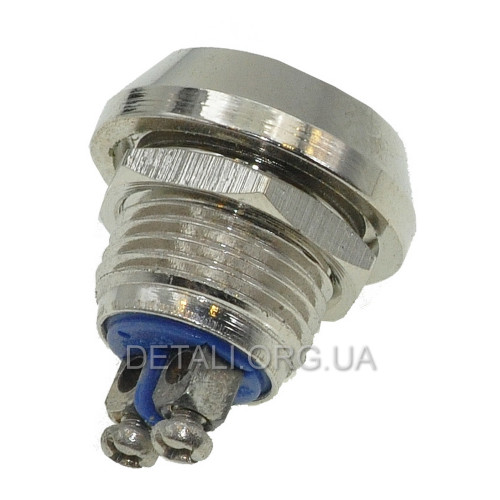 Кнопка антивандальная d17,5mm різьблення 12mm h17mm 2 контакти під гвинт
