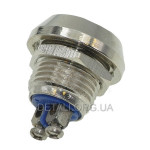 Кнопка антивандальная d17,5mm різьблення 12mm h17mm 2 контакти під гвинт