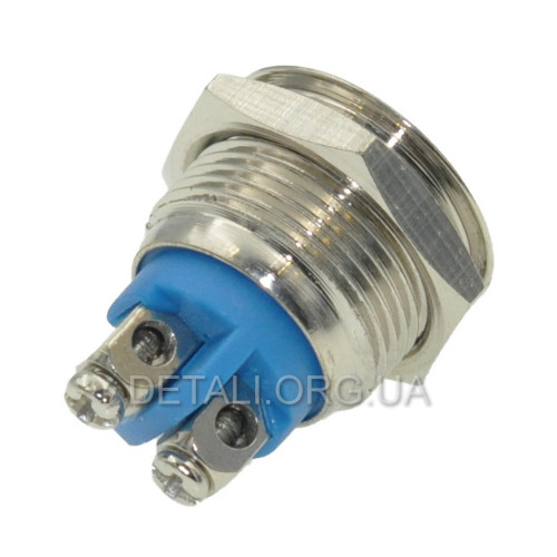 Кнопка антивандальная d18mm резьба 16mm h23mm 2 контакта под винт