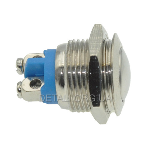 Кнопка антивандальная d18mm резьба 16mm h23mm 2 контакта под винт