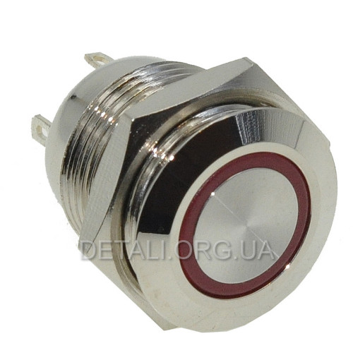 Кнопка антивандальная d18mm різьблення 16mm h18mm 4 контакти індикація