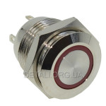 Кнопка антивандальная d18mm різьблення 16mm h18mm 4 контакти індикація