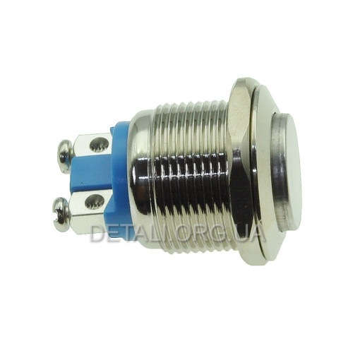Кнопка антивандальная d22mm резьба 19mm h28mm 2 контакта под винт