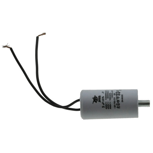 Конденсатор JYUL CBB-60L 3мкф - 450 VAC болт + провода (30*59 mm)