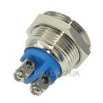 Кнопка антивандальная d18mm резьба 16mm h21mm 2 контакта под винт