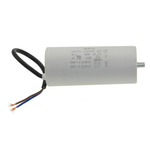 конденсатор JYUL CBB-60L 70мкф - 450 VAC болт + дроту(50*120 mm)