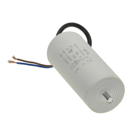 Конденсатор JYUL CBB-60L 70мкф - 450 VAC болт + провода (50*120 mm)