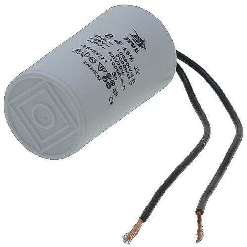 Конденсатор JYUL CBB-60 8мкф - 450 VAC дроти (35*63 мм)