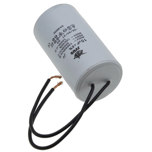 Конденсатор JYUL CBB-60 15мкф - 450 VAC дроти (40*72 мм)