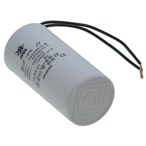 Конденсатор JYUL CBB-60 90мкф - 450 VAC дроти (60*123 мм)