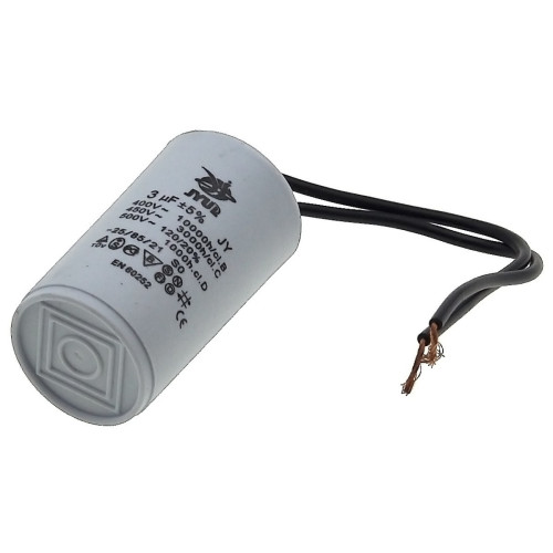Конденсатор JYUL CBB-60 3мкф - 450 VAC дроти (30*52 мм)