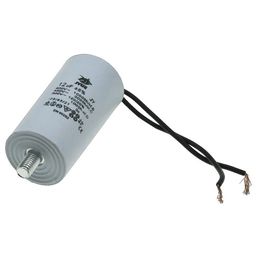 Конденсатор JYUL CBB-60L 12мкф - 450 VAC болт + провода (35*68 mm)
