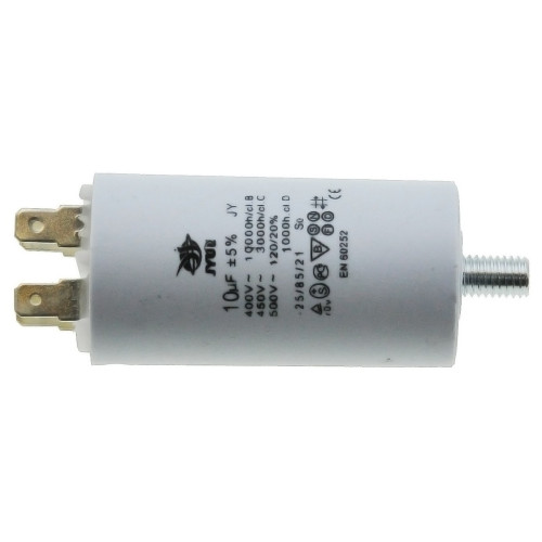 Конденсатор JYUL CBB-60M 10мкф - 450 VAC болт + клеммы (35*66 mm)