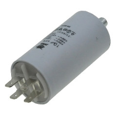 Конденсатор JYUL CBB-60M 10мкф - 450 VAC болт + клеми (35*66 мм) 2