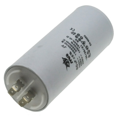 Конденсатор JYUL CBB-60M 60мкф - 450 VAC болт + клеммы (50*117 mm)