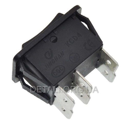 Тумблер 3 положення 6 контактів 25*34 mm 16A