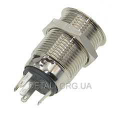 Кнопка антивандальная d18mm різьблення 16mm h27mm 5 контактів індикація 2