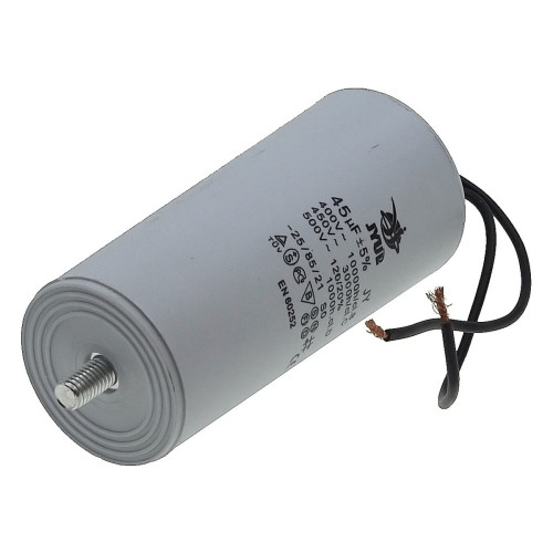 Конденсатор JYUL CBB-60L 45мкф - 450 VAC болт + провода (50*110 mm)