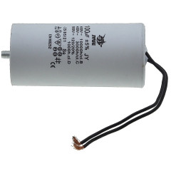 Конденсатор JYUL CBB-60L 100мкф - 450 VAC болт + провода (60*123 mm)