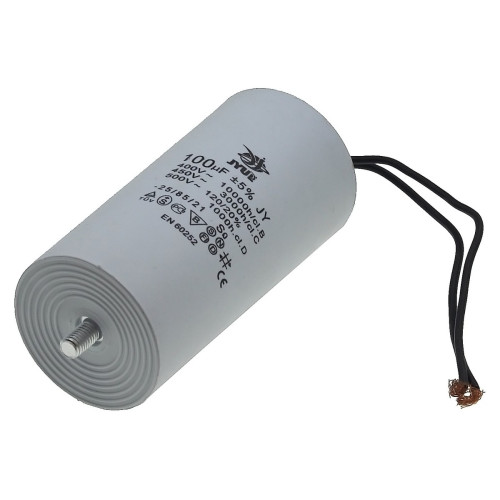 конденсатор JYUL CBB-60L 100мкф - 450 VAC болт + дроту(60*123 mm)