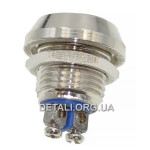 Кнопка антивандальная d18mm різьблення 12mm h20mm 2 контакти під гвинт