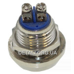 Кнопка антивандальная d18mm резьба 12mm h20mm 2 контакта под винт