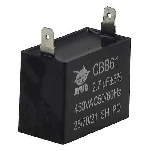 Конденсатор JYUL CBB-61 2,7мкф - 450 VAC прямоугольный 20х37х28