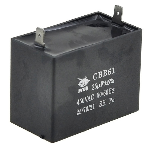 Конденсатор JYUL CBB-61 25мкф - 450 VAC прямокутний 31х58х57