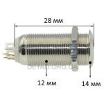 Кнопка антивандальная d14mm резьба 12mm h28mm 2 положения 4 контакта индикация