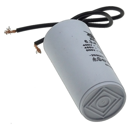 Конденсатор JYUL CBB-60 6,3мкф - 450 VAC дроти (30*65 мм)