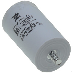 Конденсатор JYUL CBB-60M 20мкф - 450 VAC болт + клеми (40*71 мм) 2